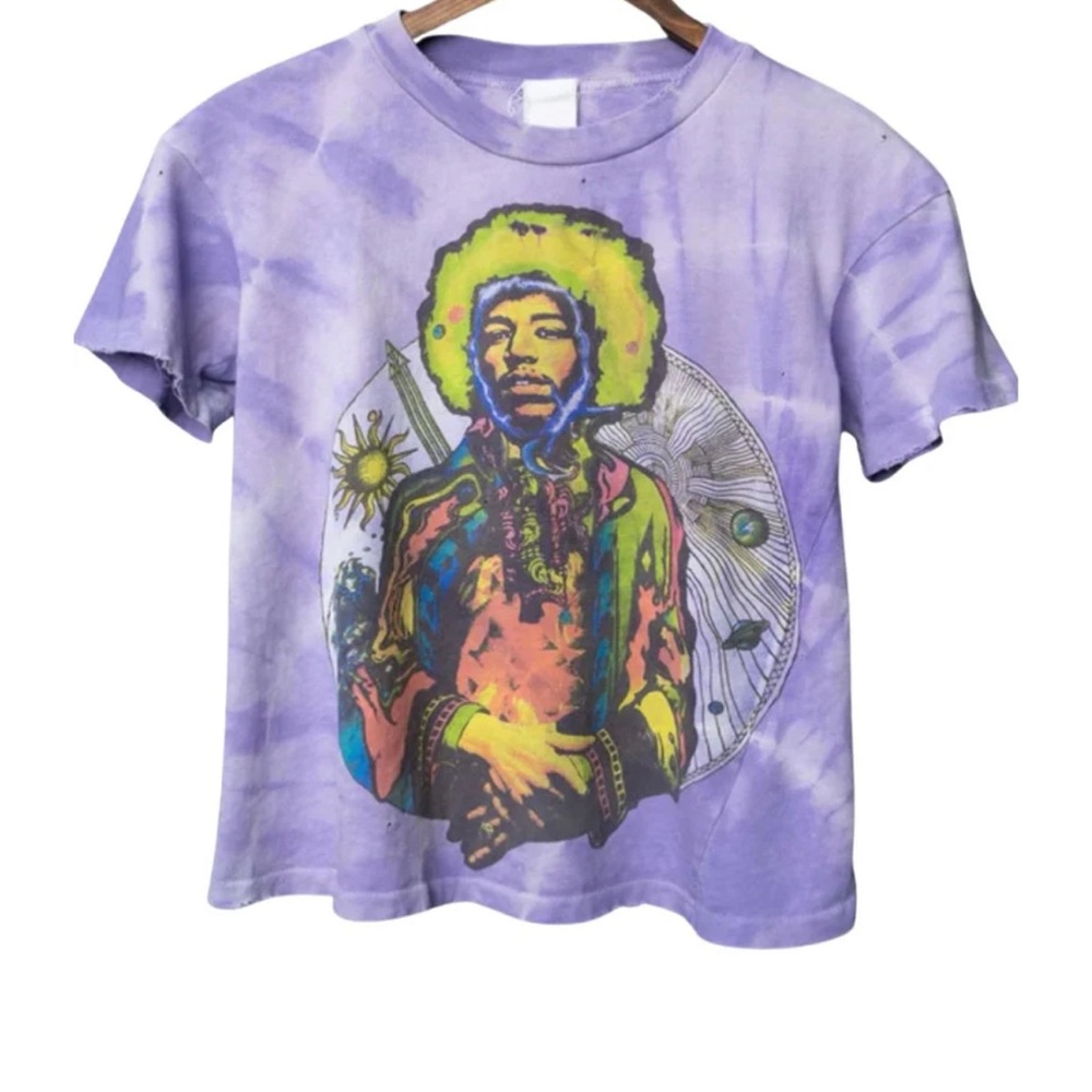 Madeworn Jimi Hendrix Lavender Tie Dye Crop Tee